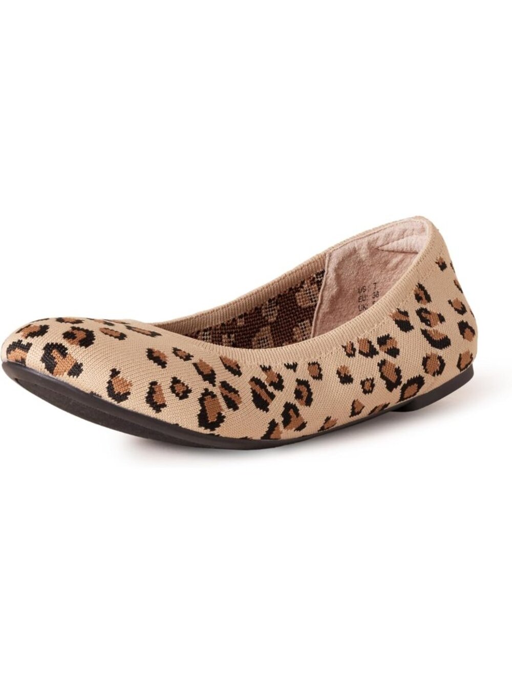 Women's 01-Brown Faux Leather Synthetic Comfortable Slip-On Ballet Flat Shoes